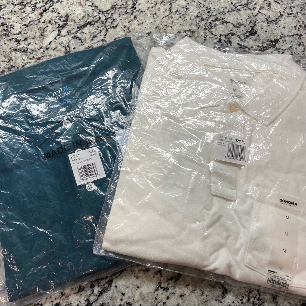 2 Brand New Men’s Polos | Sonoma + Croft & Barrow